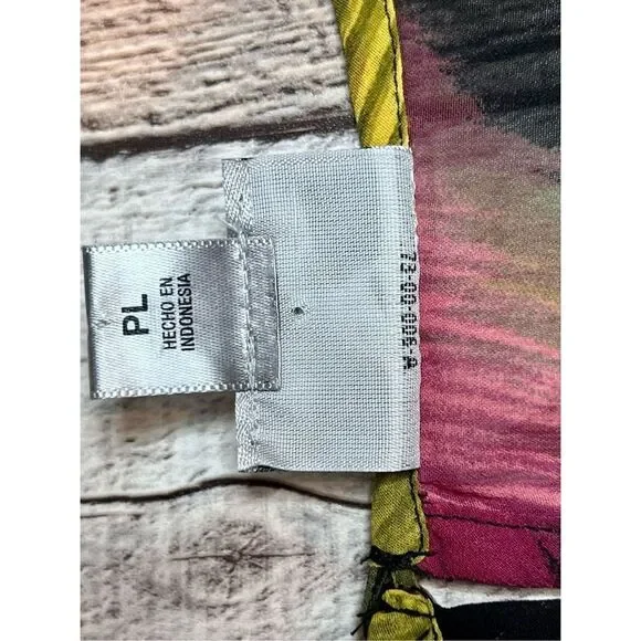 Worthington Petite Multi-color Abstract Sheer Cap Sleeve Blouse PL Colorful - Picture 9 of 12